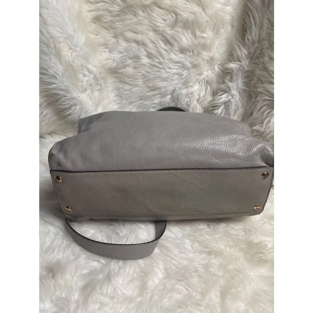 Michael Kors Gray Leather Satchel Bag/Shoulder bag Rose gold hardwares.